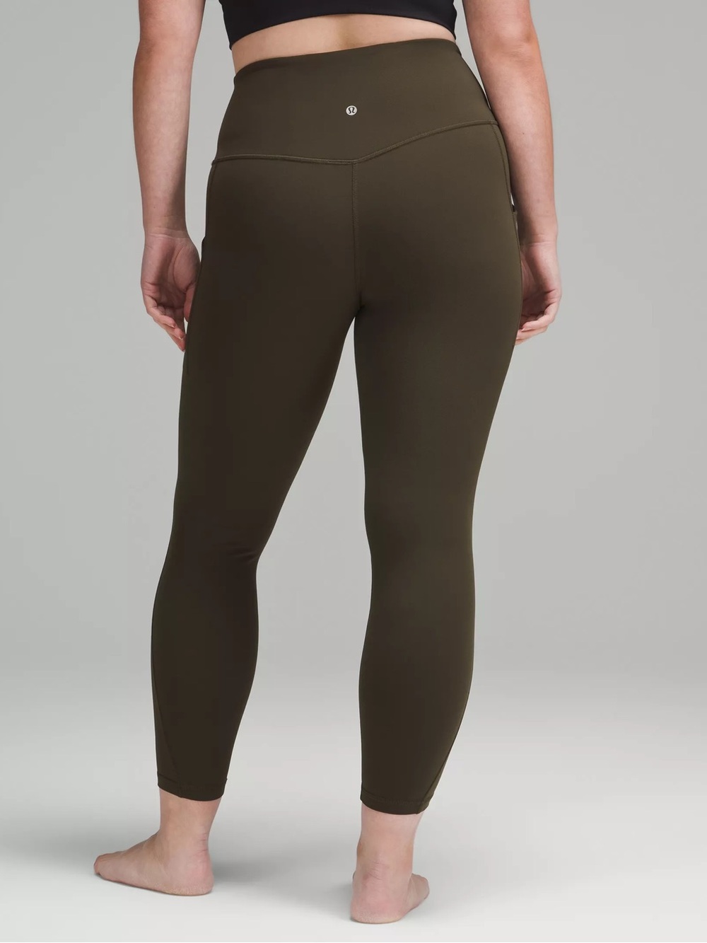 Lululemon Align High Rise Pant w/ Pockets 25" Size 12 Dark Olive Green